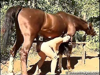 Latina with a tight asshole gets gaped by a stallion