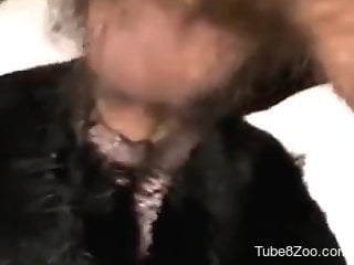 Hairy guy fucking a twisted beast from behind